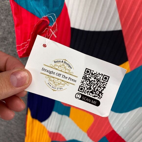 New Candy Girl Dress Women S Small Blue Geometric Maxi Long Cotton Long Sleeve - Picture 5 of 11